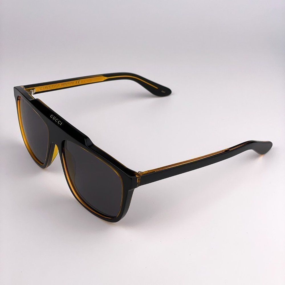 GUCCI GG1039S 001 Sunglasses Aviator Black Yellow Men - Picture 8 of 13